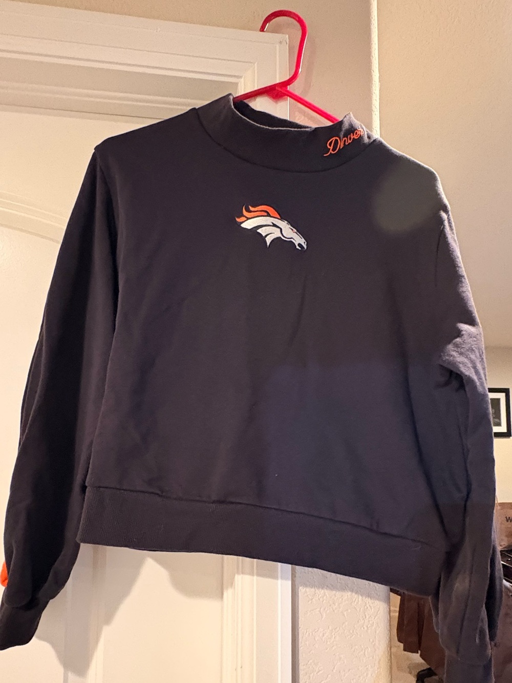 New Era Denver Broncos Black Crewneck Sweater